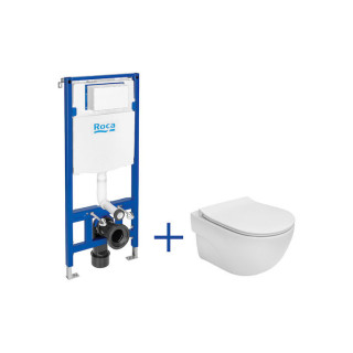 Set Unterputz DUPLO ONE + Becken WC abgehängt MERIDIAN COMPACTO RIMLESS mit Sitz SLIM 