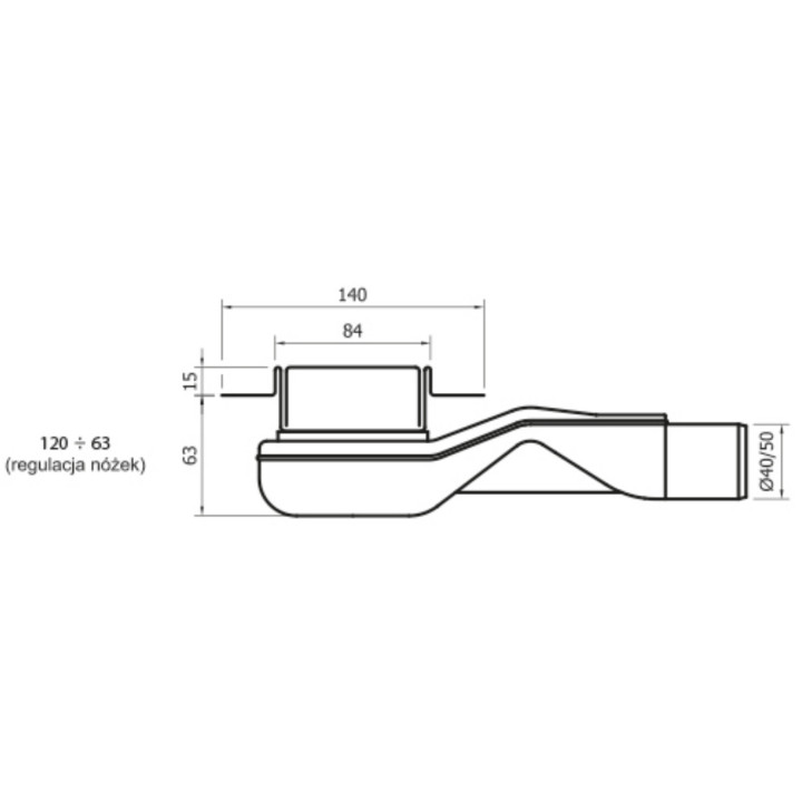 Pełny Set odpływu prysznicowego Wiper New Premium, 500mm, wzór Tivano, Finish poler