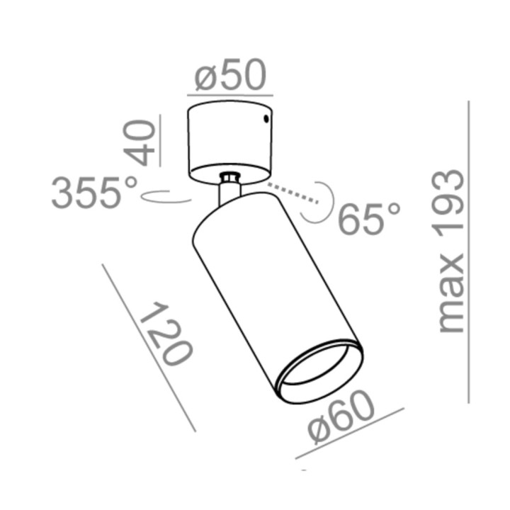 Reflektor LED AQForm PET next, 60mm, 3000K, weiß/golden strukturalny