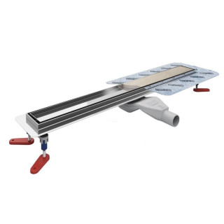 Pełny Set odpływu prysznicowego Wiper New Premium, 500mm, wzór Tivano, Finish poler