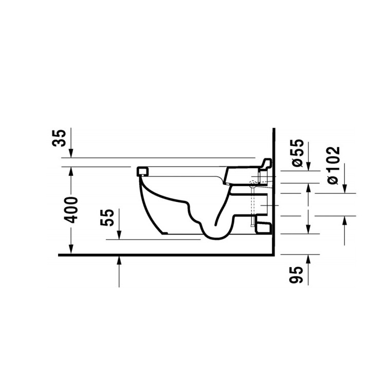 Wand-wc Duravit Starck 3, 62x37, do SensoWash, 4.5l, weiß