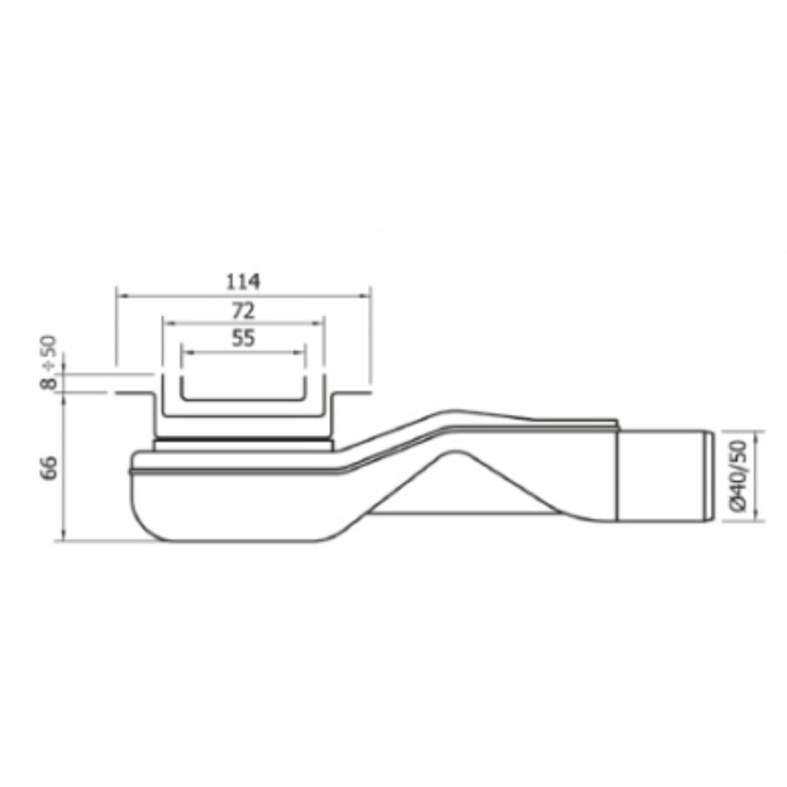 Ablaufrinne, pełny Set,  Wiper New Premium, 1200mm, wzór Ponente, Finish poler