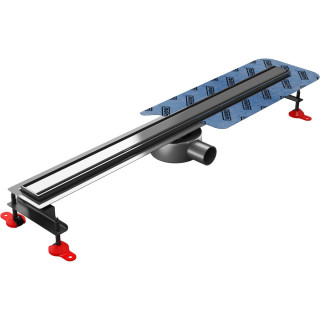 Ablaufrinne, pełny Set,  Wiper New Premium, 1200mm, wzór Ponente, Finish poler