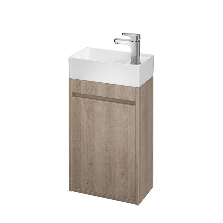 Set B107, Schrank Cersanit Crea z umywalką Crea 40, hängend, 1 Tür, zmontowana, szary matt