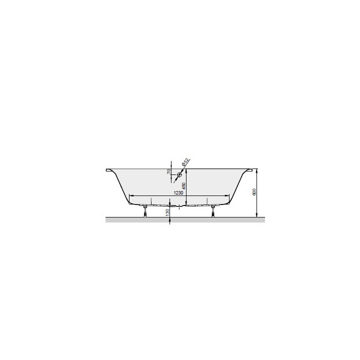 Badewanne oval Sanplast Basic WOW/BASIC 80x180+STW Zum einbau 180x80 cm - weiß