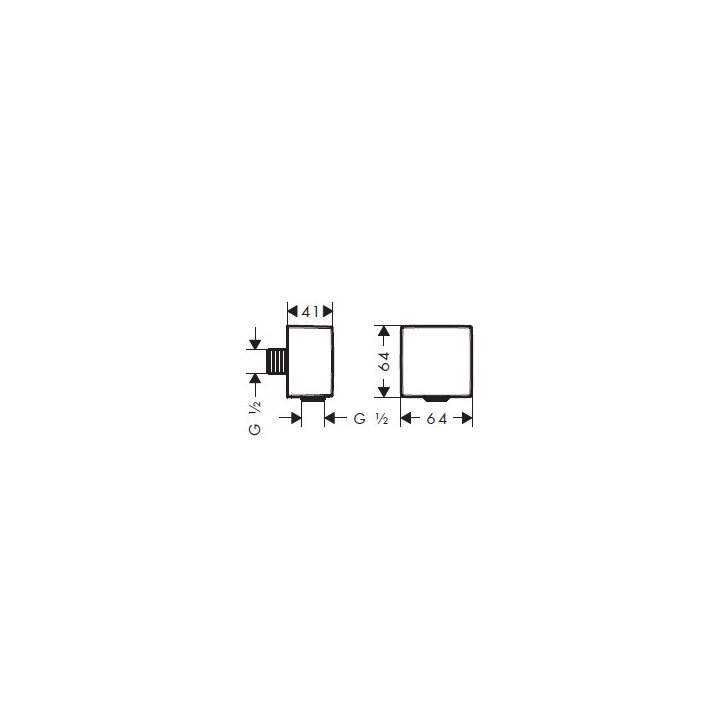 Schlauchanschluss Hansgrohe FixFit Square bok 64 mm - gebürstetes Bronze