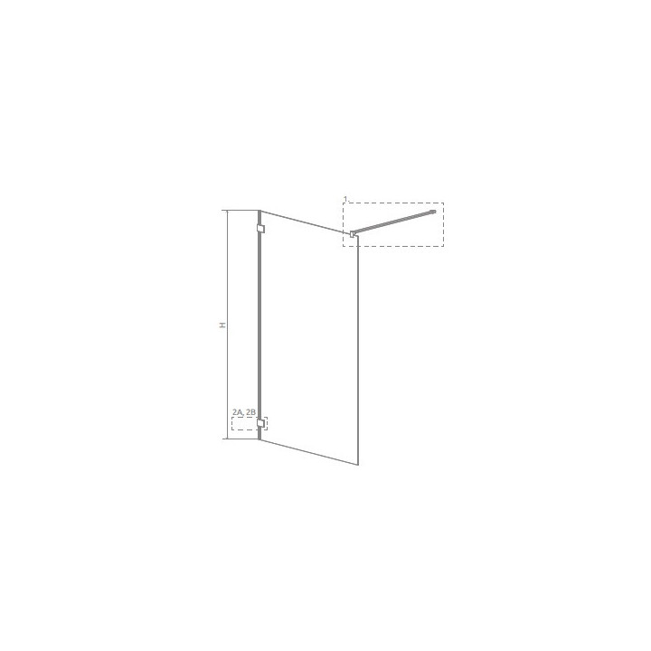 Duschkabine Radaway Essenza Pro 8 Gold Walk-in 120, Glas transparent, profil golden