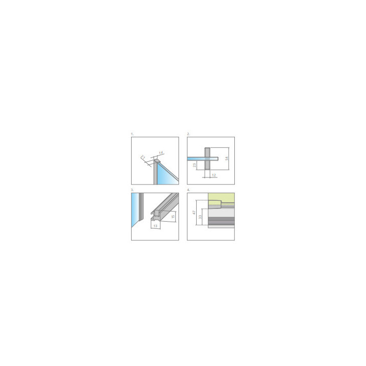 Radaway Furo Kabine Walk-in 120x200cm links Glas transparent 10106638-01-01L/10110594-01-01
