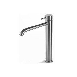 Waschtischarmatur Vema Tiber Steel, stehend, Höhe 166mm, Auslauf 145mm, ohne Stöpsel, rostfreier Stahl inox