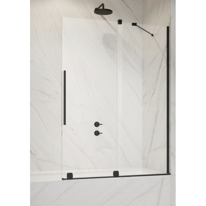 Parawan nawannowy Radaway Nes 8 Black PNJ I, prawy, Glas transparent, 100x150cm, schwarz profil