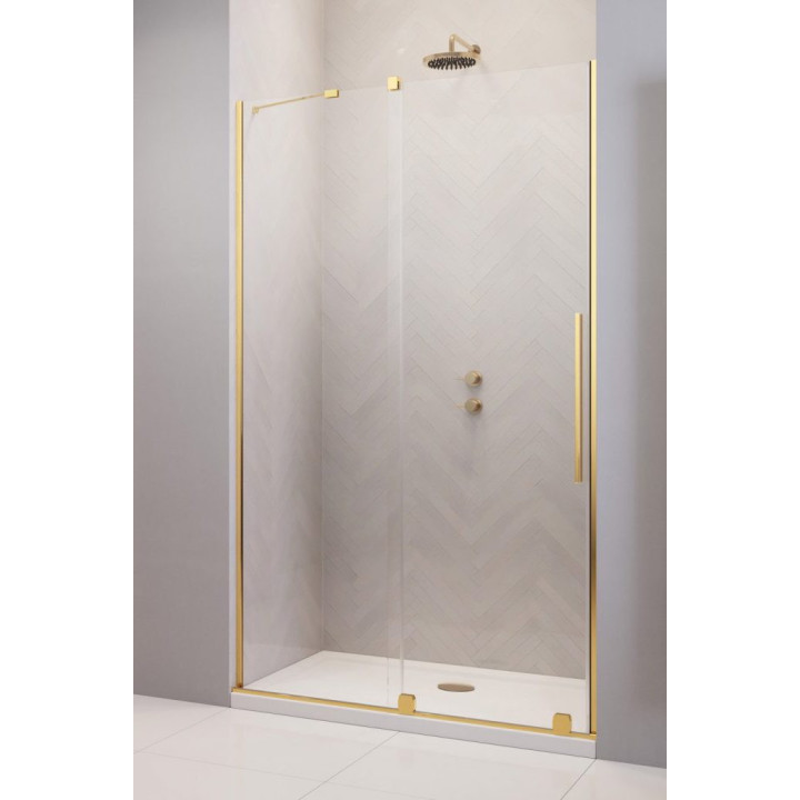 Tür Schiebe- walk-in Radaway Furo Gold, links, mit Wand, 160x200cm, Glas transparent, profil golden