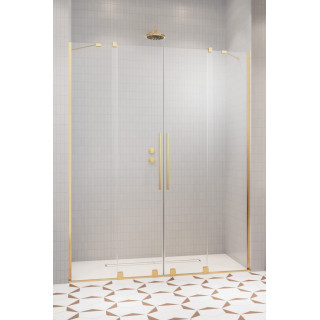 Tür Schiebe- für die Nische Radaway Furo Gold DWJ, rechts, mit Wand, 160x200cm, Glas transparent, profil golden