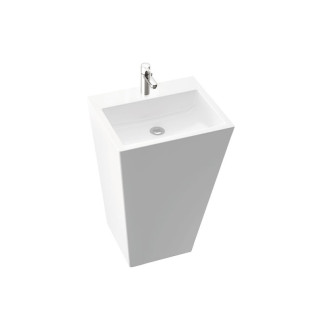 Aufsatzwaschtisch Marmorin Tara, 56,5x37,5cm, ohne Überlauf, weiß Glanz