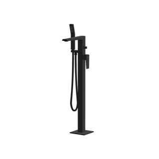 Wannenarmattur freistehend Vedo Sette Nero, 2 wyjścia wody, Höhe 850mm, Dusch-Set, schwarz matt