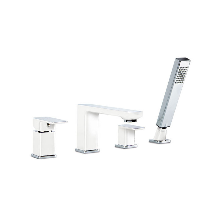 Wannenarmatur mit 5 anschlüssen Valvex Vegane, stehend, Höhe 280mm, Auslauf 190mm, Dusch-Set, Chrom