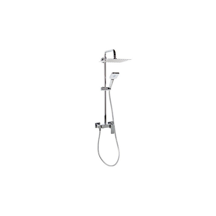 Dusch-set mit Armatur Valvex Loft, Aufputz-, quadratisch Kopfbrause 250mm, Handbrause 3-Funktions, Chrom