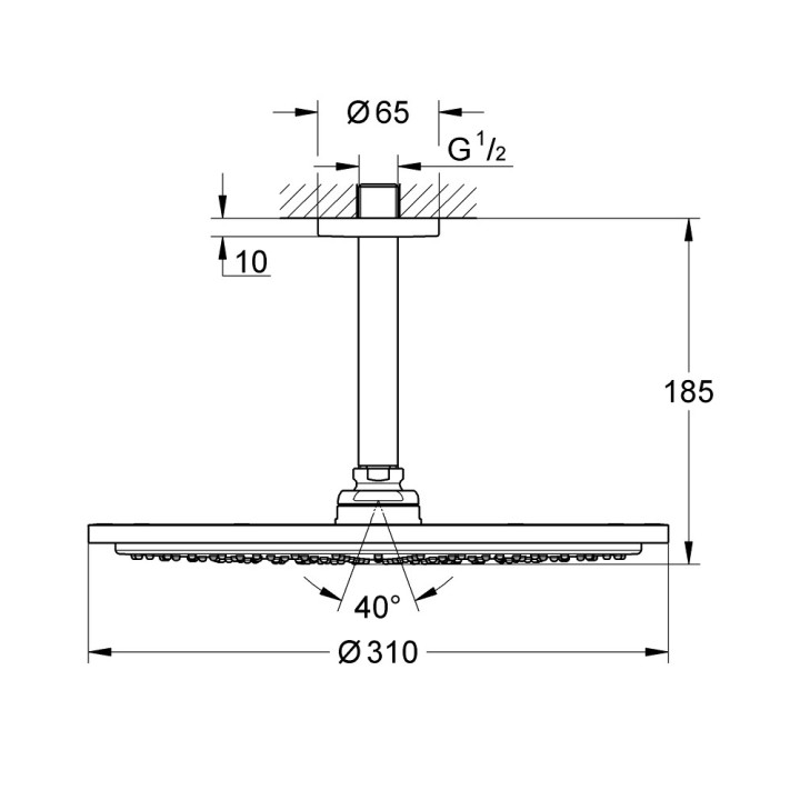 Kopfbrause Grohe Rainshower o Ø 310 mm Farbe Cool Sunrise
