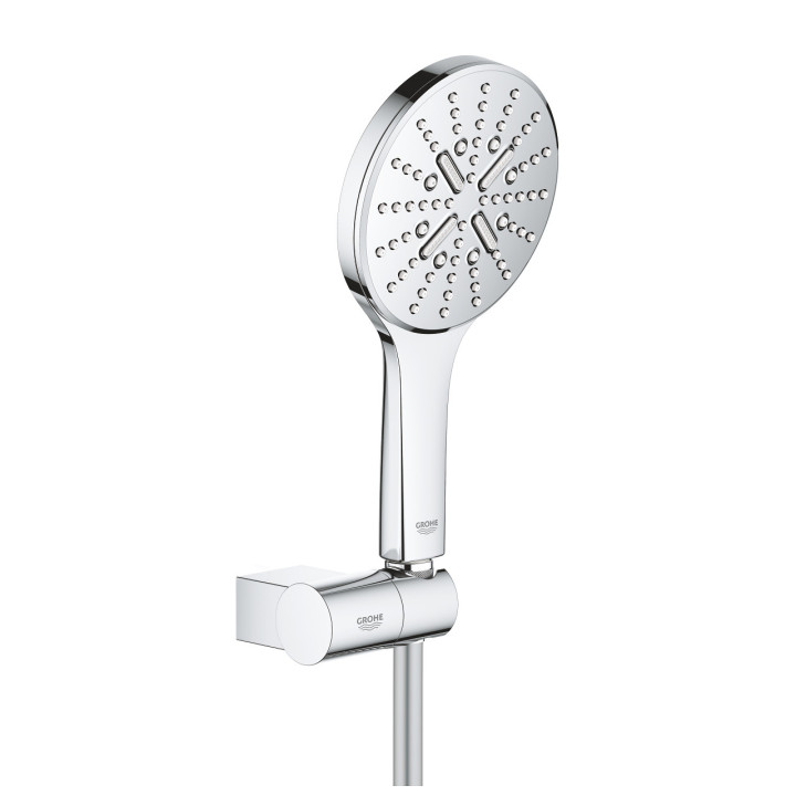 Dusch-set Grohe Rainshower Smartactive 130, Handbrause 3-Funktions mit Schlauch i mit Regelung uchwytem, Chrom