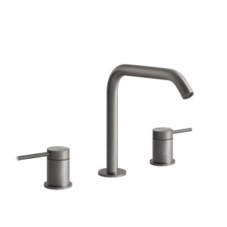 Waschtischarmatur mit 3 anschlüssen Gessi Cesello, stehend, Höhe 273mm, ohne Stöpsel, gebürsteter Stahl
