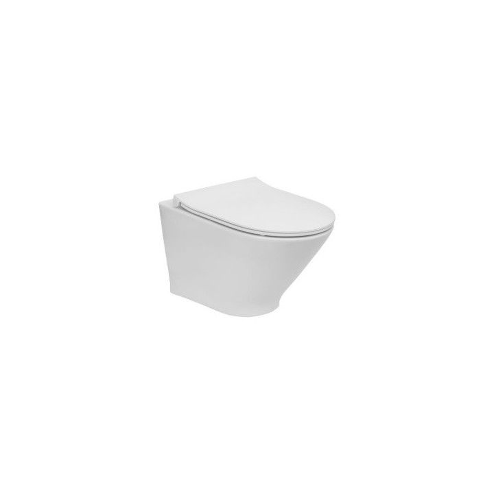 Becken abgehängt WC Roca Gap Rimless Round Compacto, 48x35,5cm, bez kołnierza - weiß