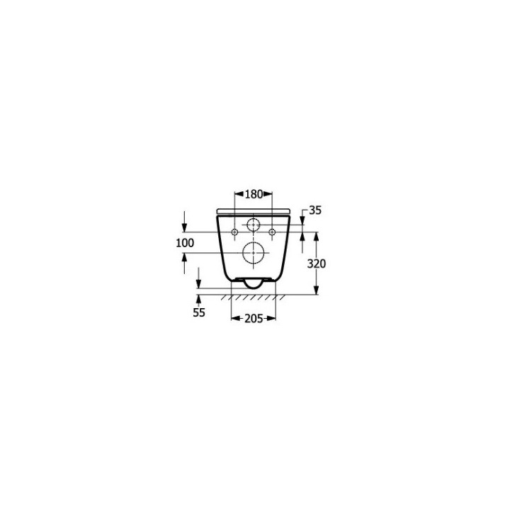 Becken WC abgehängt, Roca Gap Square Rimless Compacto 48×34 cm - weiß