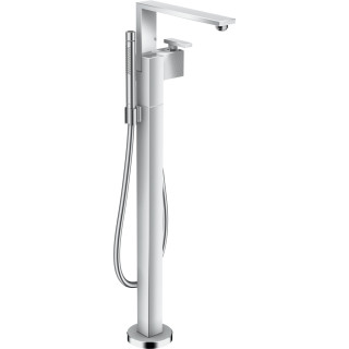 Bidetarmatur Axor Edge, stehend, Höhe 136mm, szlif diamentowy, Set Ablauf-, Chrom