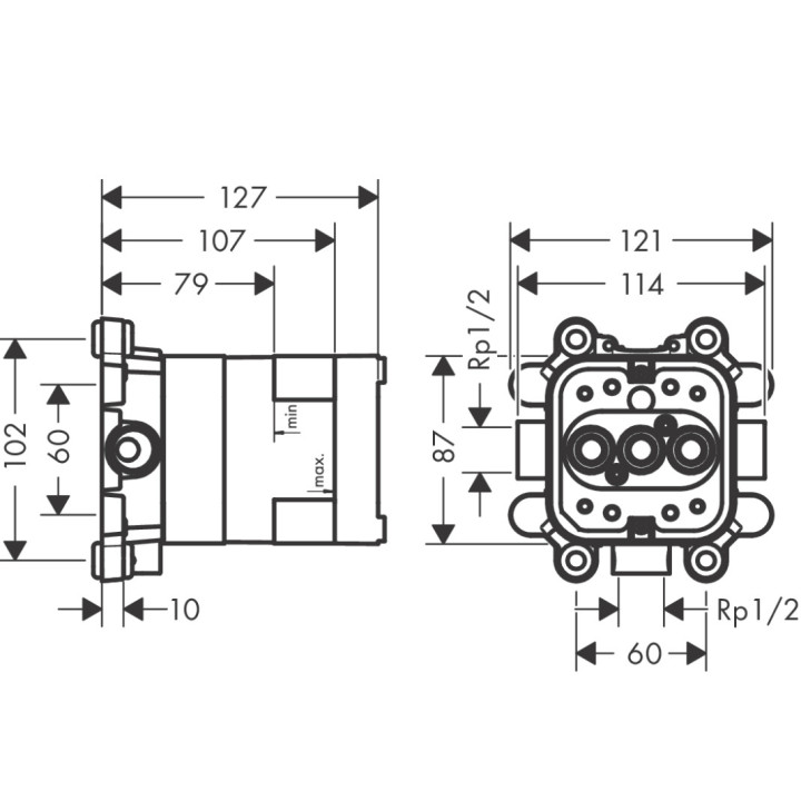 Set podstawowy Axor ShowerSolutions, dla deszczownicy mit Arm ściennym 2jet