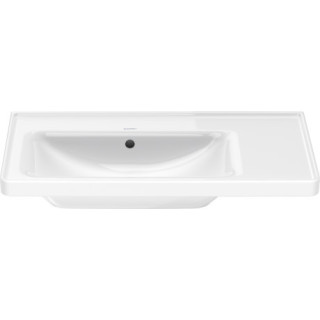 Wandwaschtisch/mit Unterschrank Duravit D-Neo, 80x48cm, asymmetrisch, komora von links strony, z Überlauf, ohne Hahnloch, weiß
