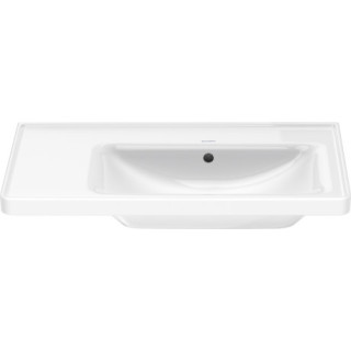 Wandwaschtisch/mit Unterschrank Duravit D-Neo, 80x48cm, asymmetrisch, komora z rechts strony, z Überlauf, Hahnloch, weiß