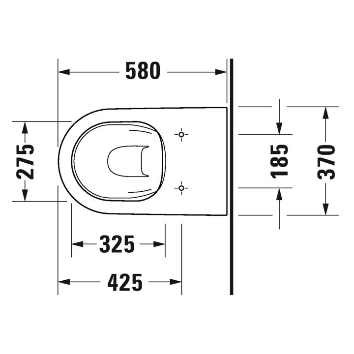 Becken Toiletten- hängend Duravit D-Neo Rimless, 54x37cm, bez rantu spłukującego, 4,5 l, UWL klasa 1, weiß