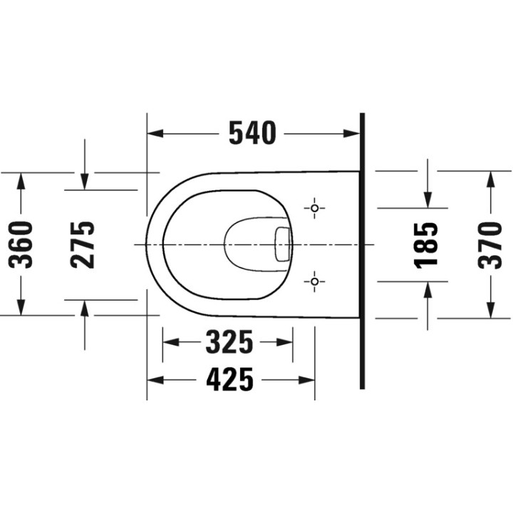 Becken Toiletten- hängend Duravit D-Neo Rimless, 54x37cm, bez rantu spłukującego, 4,5 l, UWL klasa 1, weiß