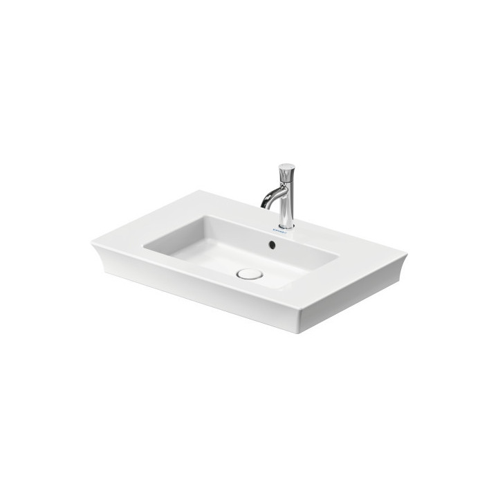 Wandwaschtisch/mit Unterschrank Duravit D-Neo, 65x48cm, z Überlauf, Hahnloch, weiß