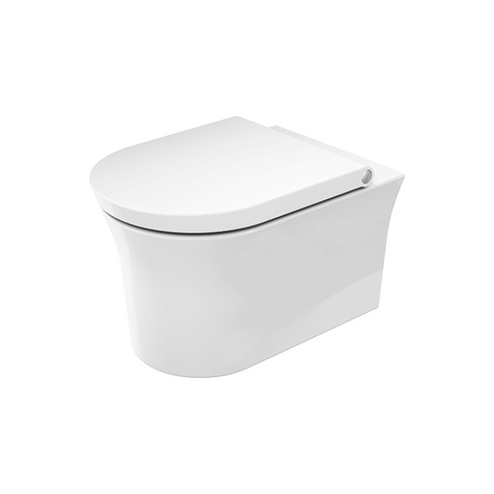 Becken Toiletten- hängend Duravit White Tulip Rimless, 54x37cm, bez rantu spłukującego, Halterung Durafix, HygieneFlush, weiß