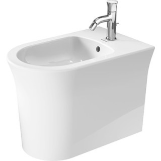 Bidet hängend Duravit White Tulip, 54x37cm, z Überlauf, Hahnloch, weiß
