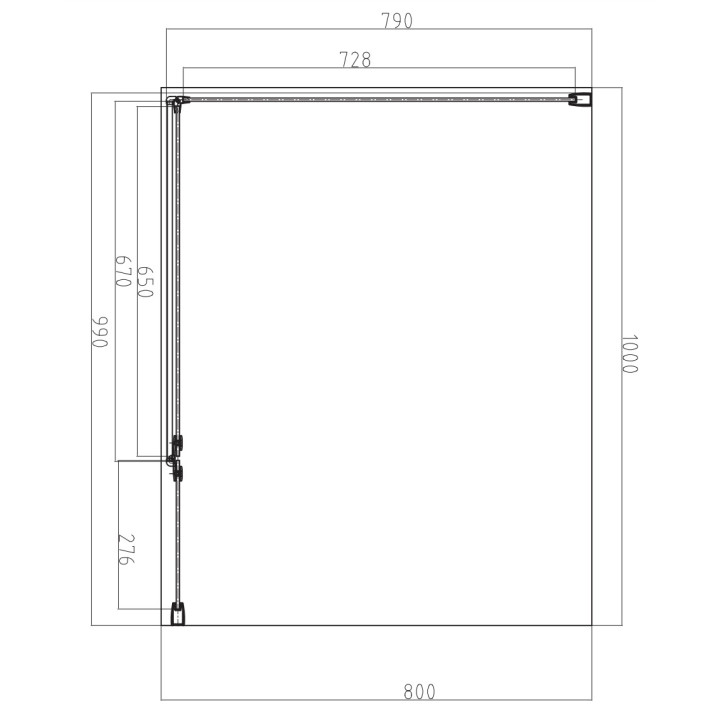Rechteckig Duschkabine Omnires Manhattan, 90x100cm, Tür Kipp-, Glas transparent, profil schwarz matt