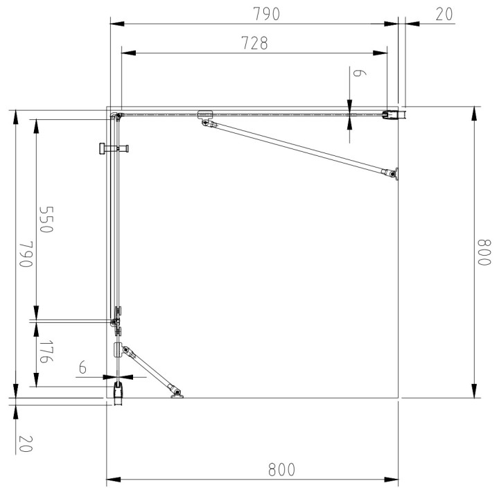 Rechteckig Duschkabine Omnires Manhattan, 80x120cm, Tür Kipp-, Glas transparent, profil Chrom