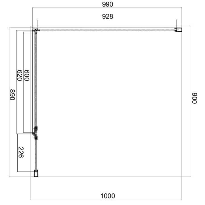 Rechteckig Duschkabine Omnires Manhattan, 90x120cm, Tür Kipp-, Glas transparent, profil Chrom