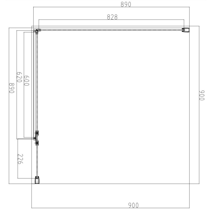 Rechteckig Duschkabine Omnires Manhattan, 90x100cm, Tür Kipp-, Glas transparent, profil Chrom