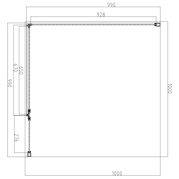 Rechteckig Duschkabine Omnires Manhattan, 100x90cm, Tür Kipp-, Glas transparent, profil Chrom