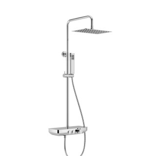 Dusch-set Excellent Krotos, Aufputz-, Armatur EasyClick, Kopfbrause rechteckig 30x20cm, Handbrause 1-Funktions-, Chrom