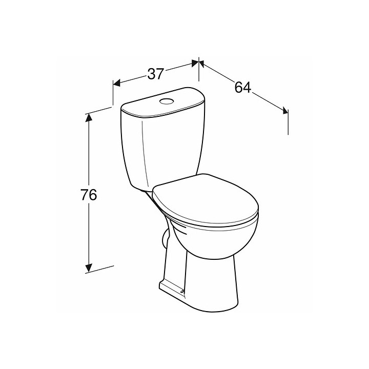 Set kompakt WC Becken ze spłuczką Kolo Rekord, 64x35,5cm, Rimfree, bez rantu spłukującego, Abfluss poziomy, doprowadzenie boczne