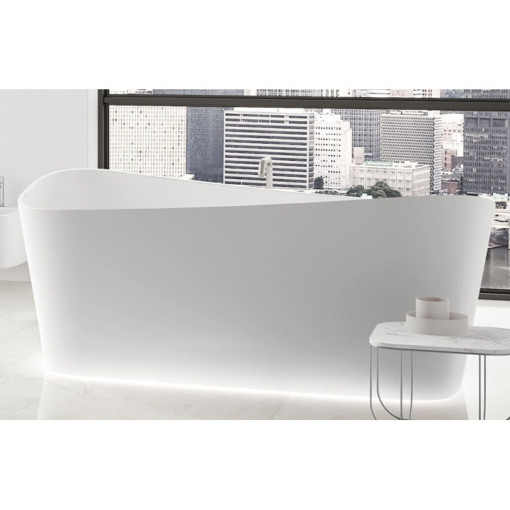 Badewanne freistehend Novellini Infinitive, 170x75cm, Konglomerat Novotech, weiß matt
