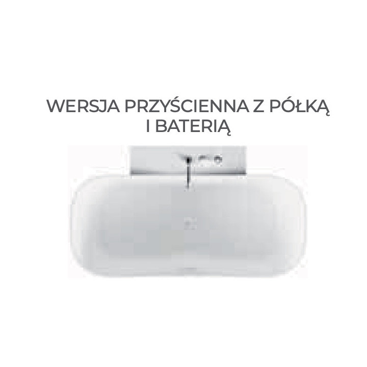 Badewanne freistehend Novellini Ship, 150x70cm, konglomeratowa, weiß matt