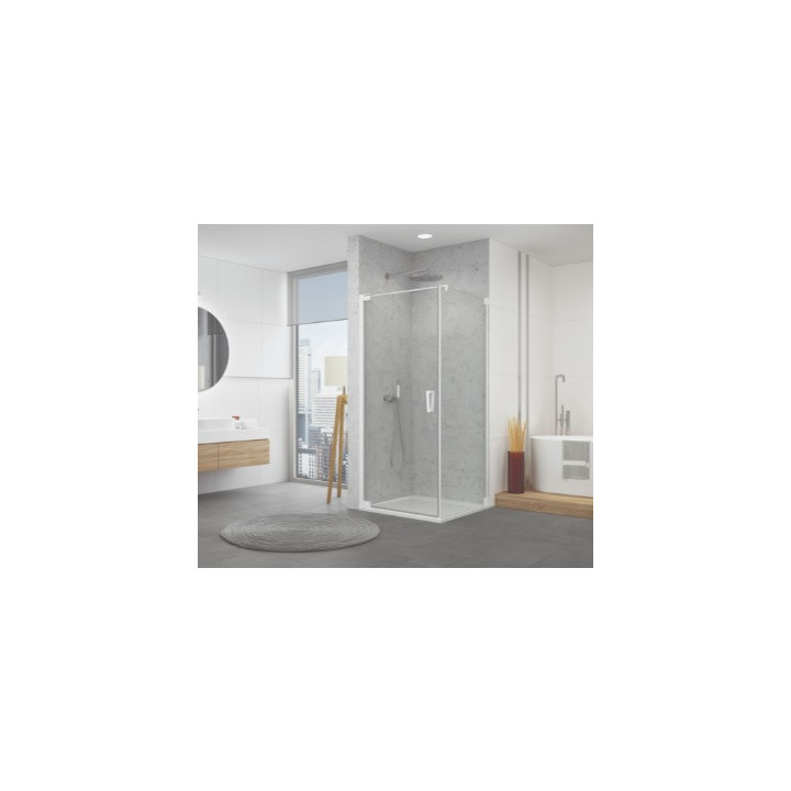 Duschkabine SanSwiss Cadura CA1C+CAT1, 100x100x100x200cm. Pendeltür einteilig z profilem przyściennym + Seitenwand, Glas transpa
