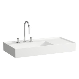 Wandwaschtisch Laufen Kartell by Laufen, 90x46cm, Ablage rechts, ohne Überlauf, ohne Hahnloch, weiß