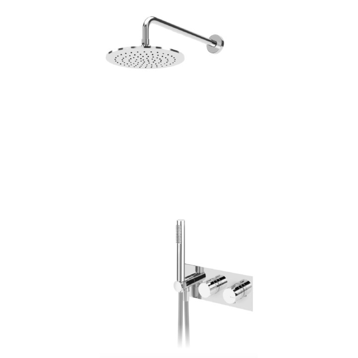 Thermostatisch Dusch-Set Bruma Leaf, Unterputz, 2 wyjścia wody, Kopfbrause ultracienka 250mm, sunrise