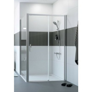 Tür Dusch-  Huppe Classics 2 Gold Edition, 100cm, Schiebe- 1-teilig mit Festsegment, Anti-Plaque, profil golden