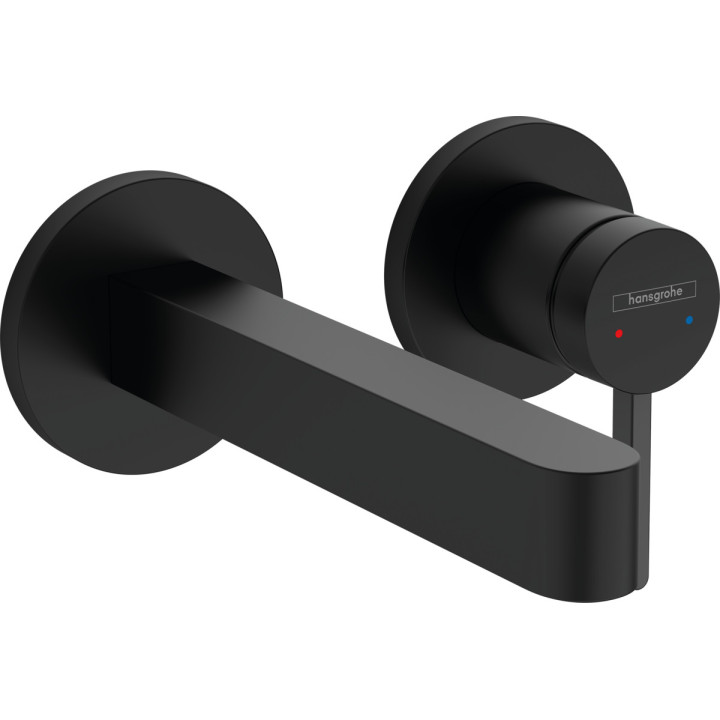 Waschtischarmattur Hansgrohe Finoris, Unterputz, mit 2-Anschlüssen, Auslauf 22,5cm, schwarz matt