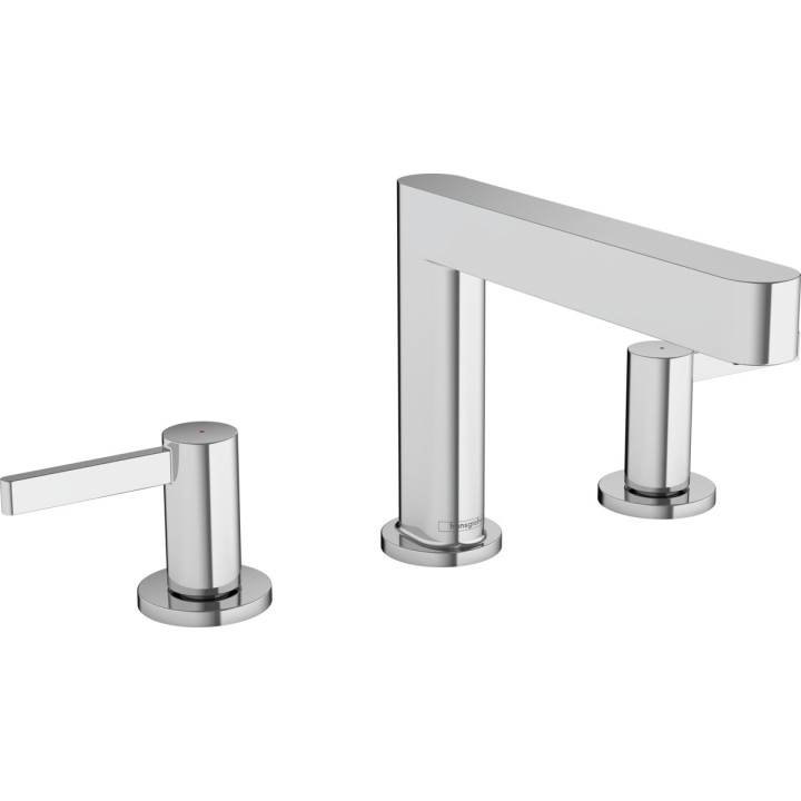 Waschtischarmatur mit 3 anschlüssen Hansgrohe Finoris, stehend, Höhe 187mm, Set Ablauf- push-open, Chrom