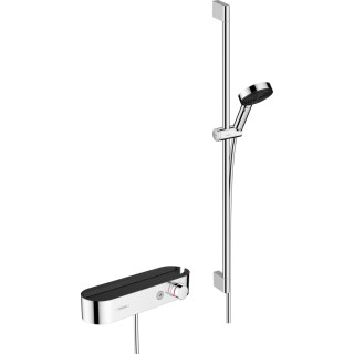 System prysznicowy Hansgrohe Pulsify Select 105 3jet Relexation, słuchawka z wężem, drążkiem 65cm i baterią termostatyczną, chro